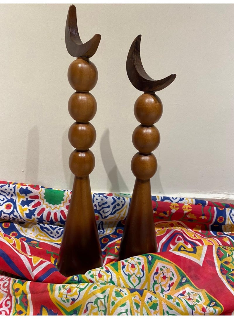 Momentum Ramadan natural wood crescent table top , set of two , Unique and Beautiful - Image 3
